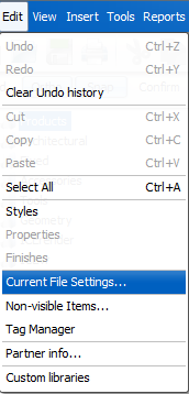 Edit Current File Settings