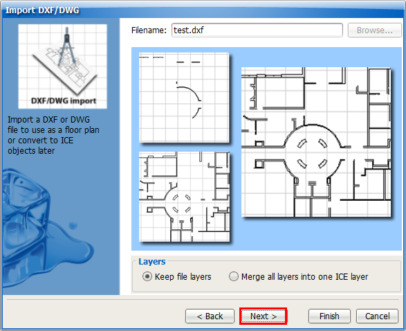 importing dxf dwgs 8