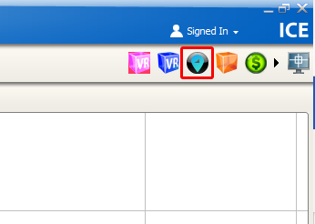 IMG_ICEreality-Create-002 ICE Primary tool bar, pointing out ICEreality Icon