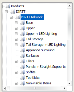 DIRTT Millwork idea starters in the Product Palette