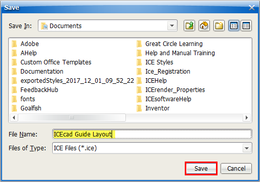 saving icecad files 2