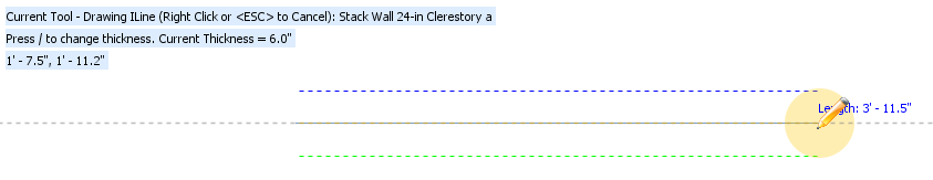 Drawing a 6" Wall