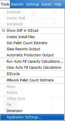 Tools Menu in ICE 2D plan view