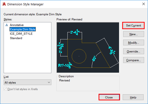 cad dim style