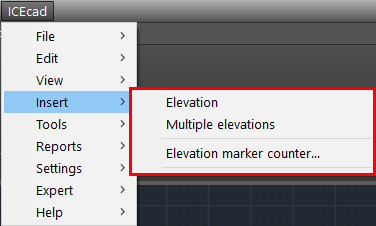 ICEcad Insert Menu