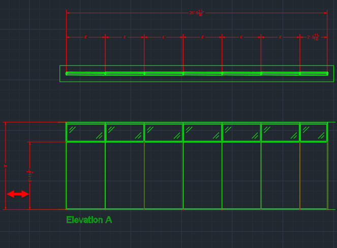 Initial elevation dimension offset