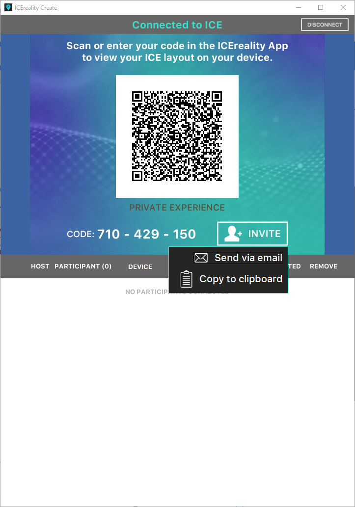 IMG_ICEreality-Create-009 ICEreality Create window with Invite options