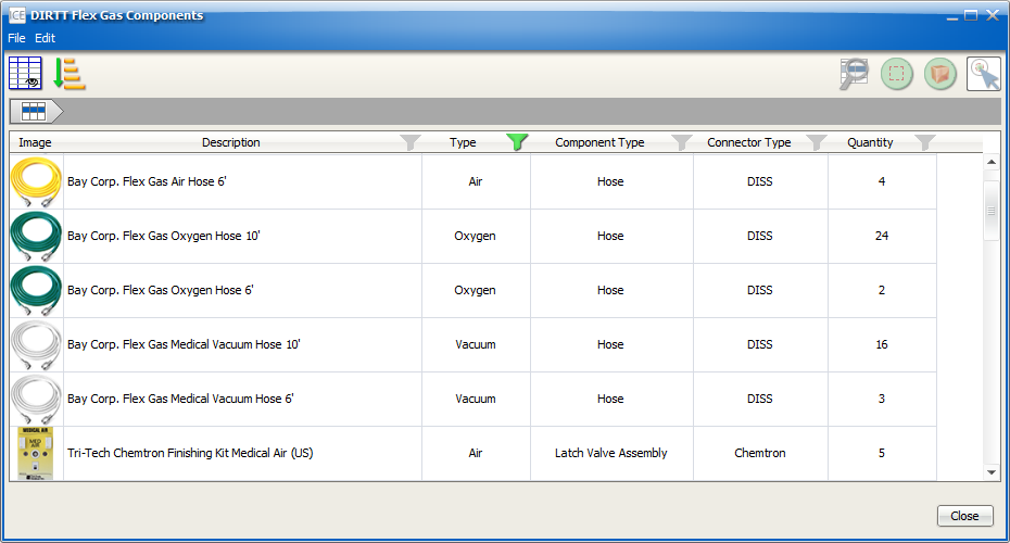 DIRTT Flex Gas Components customized high-level view