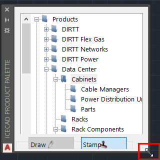 resize icecad product palette