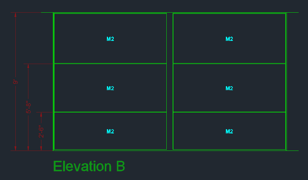 Elevation with vertical joints