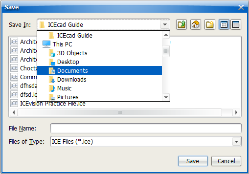 saving icecad files 1