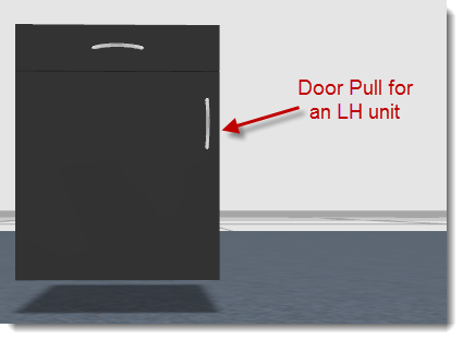 Base 1 Door 1 Drawer LH Starter with a Black Chroma Coat Grade 1 - Standard Finish